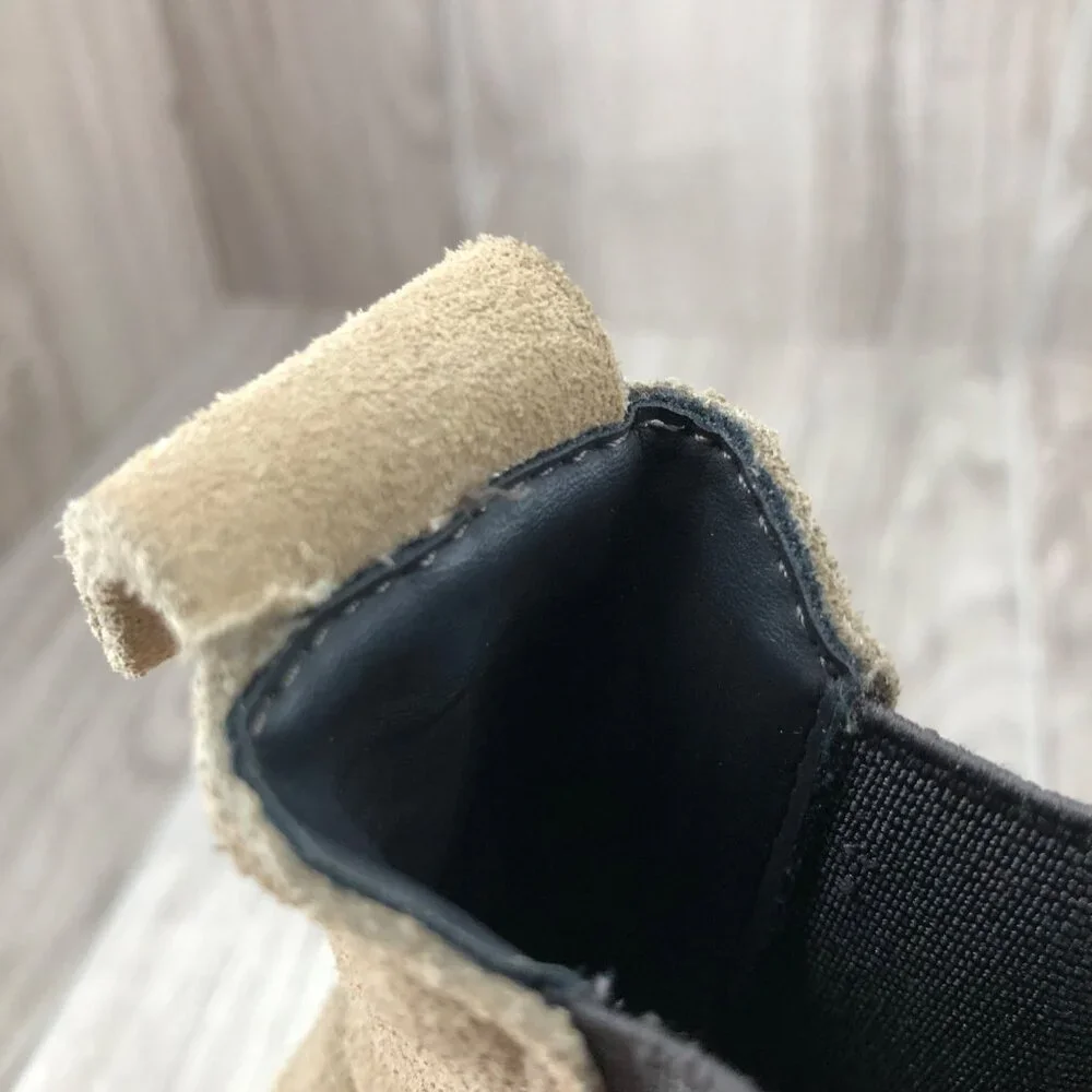 Zara Ankle Boots Womens EU 39 Tan Suede Slip On Chelsea Booties